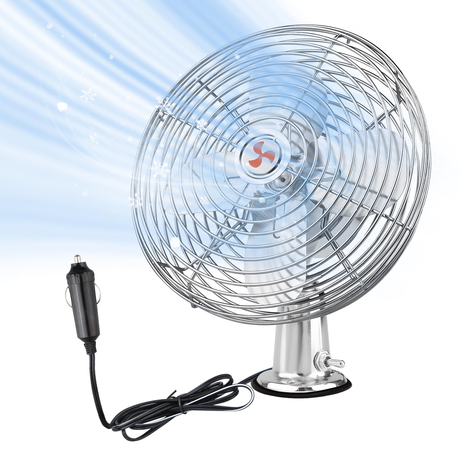 Photo 1 of CRAFTZONE 12V Fan RV|Truck Cooling Heavy Duty 8" Metal Car Fan Bus|Boat|Forklift|Car|Camper|Lawn|Mower|Tractor 2-Speed Silver
