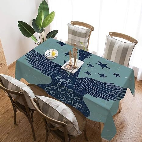 Amazon 音楽装飾 テーブルクロス 146 146cm 音楽をあなたのパイロットの名言にしましょう 撥水 汚れ防止 厚手 りんネット 北欧 長方形 テーブルクロス オンライン通販