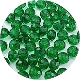 YUEXIGO 500pcs 4mm Crystal Glass Beads for Jewelry Making, Faceted Rondelle Glass Spacer Beads for Wind Chimes Bracelet Earring Necklace DIY Craft(Peacock Green)
