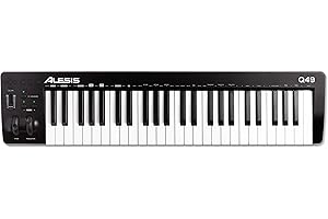 Alesis Q49 MKII - 49 Key USB MIDI Keyboard Controller with Full Size Velocity Sensitive Synth Action Keys and Music Production Software Included