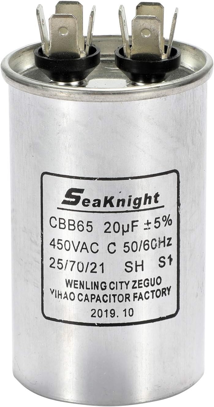BlueCatELE 20 MFD uF Motor Run Capacitor Well Pump Run Capacitor CBB65 Single Round Capacitor
