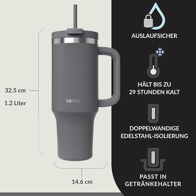 Streeterville Tumbler Thermobecher | Griff & Strohhalm | 29h kalt