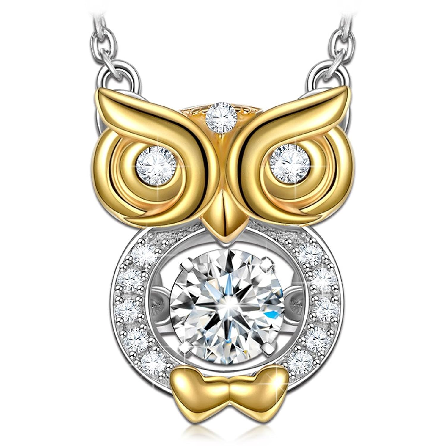 Dancing Heart Sabiduría del Búho Collar Mujer Plata