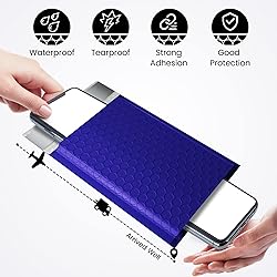 Fuxury 100Pcs 4x8 Bubble Mailers Royal Blue