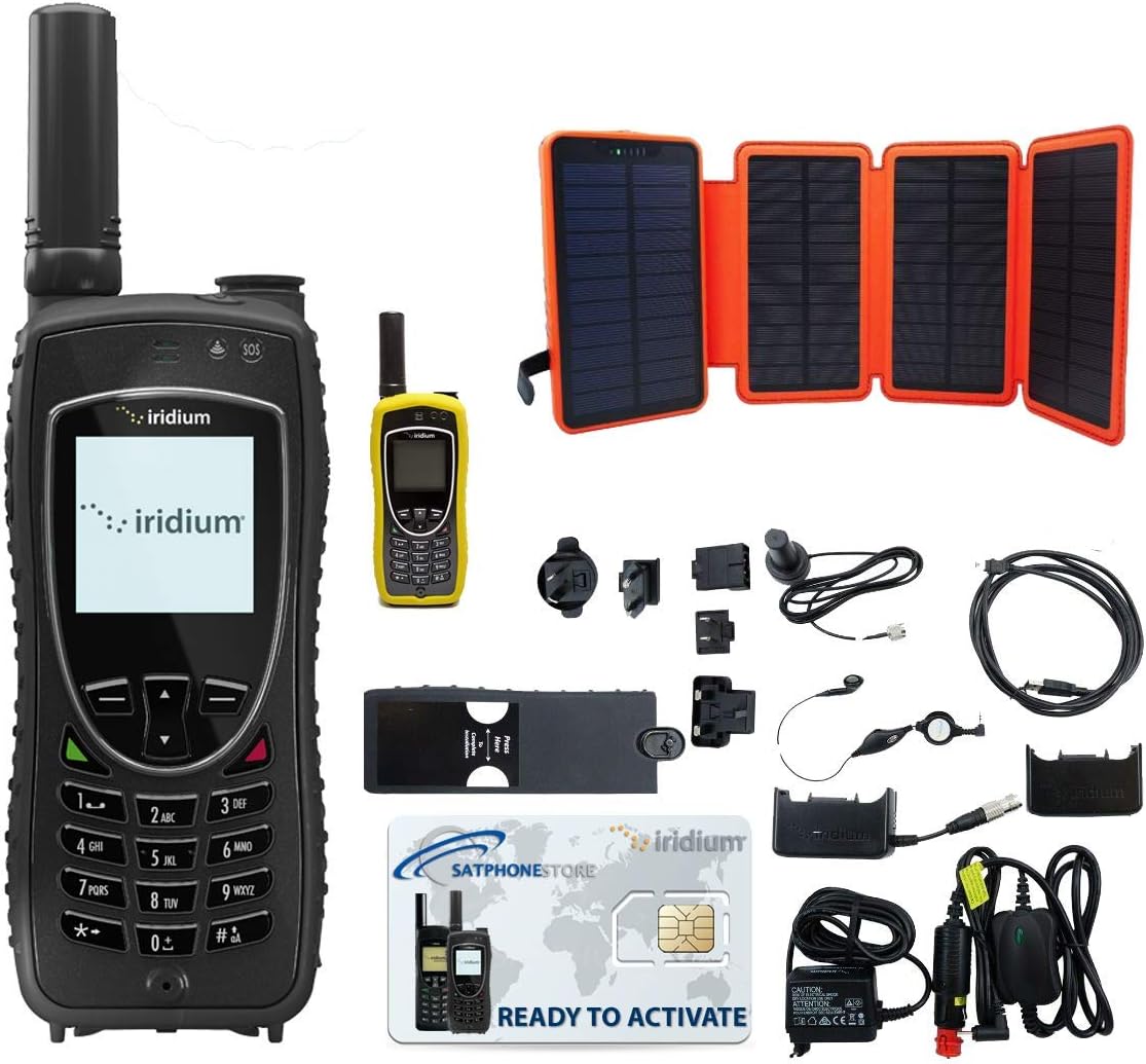 SatPhoneStore Iridium 9575 Extreme Satellite Phone Hiker Package with Solar Charger, Protective Case and Blank Prepaid SIM Card Ready for Easy Online Activation