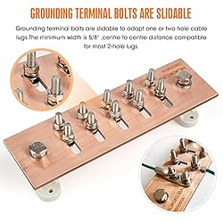 Pure Copper Ground Bar Kit- Adjustable Wall Mounted