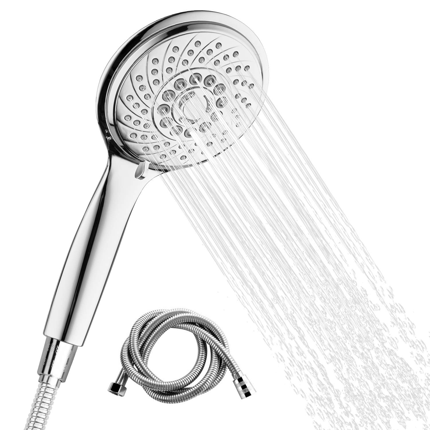 Duschkopf mit Schlauch 1.5M, Fansteck Handbrause mit 7 Strahlarten ...