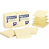 Highland Pop-up Notes, 3 x 3-Inches,Yellow, 12-Pads/Pack