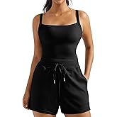 OMKAGI Women 2 Piece Outfits Sleeveless Tank Top Sweat Shorts Set with Pockets Vacation Sets