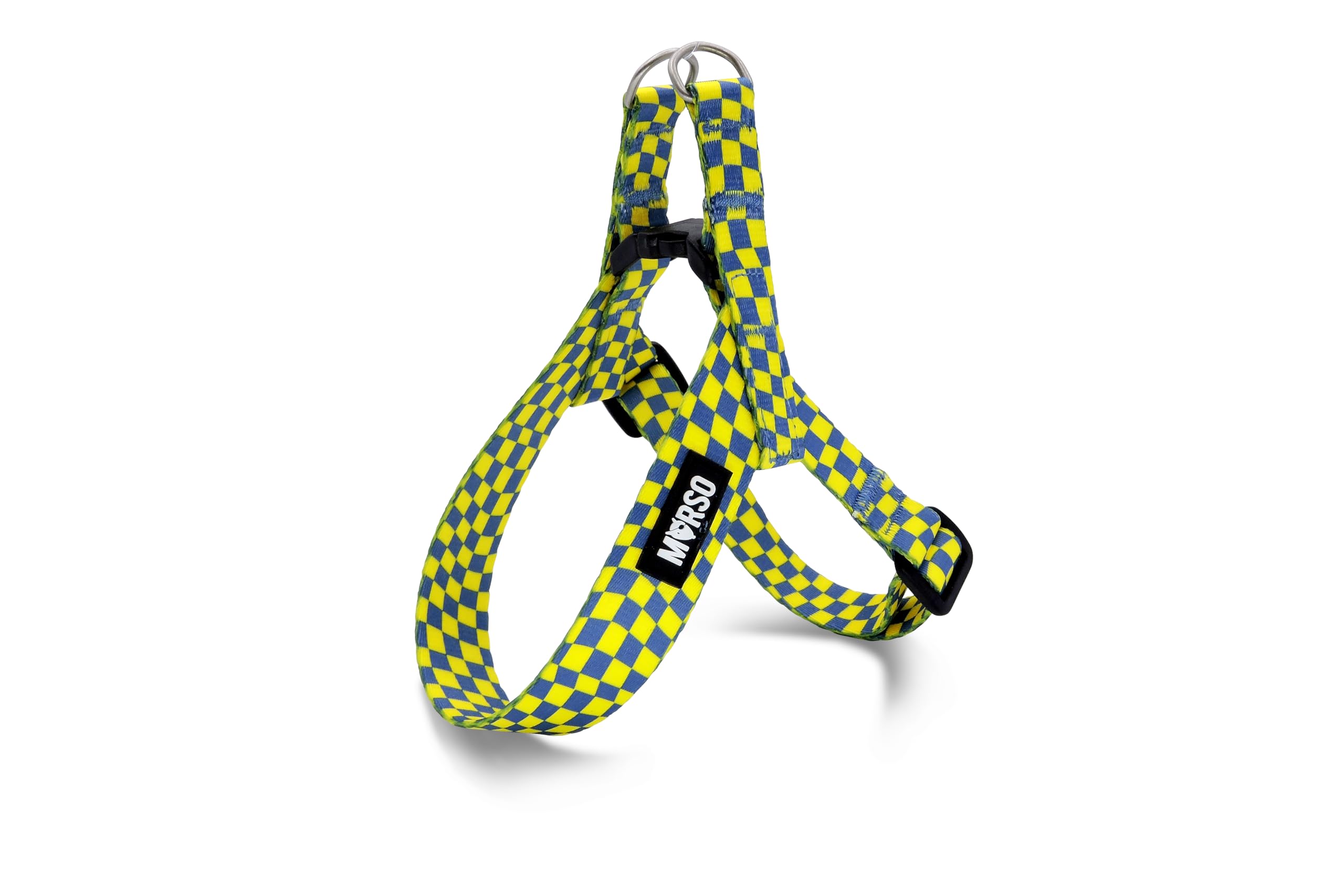 MORSO® MINI Adjustable Harness for Small Dogs, Yellow and Light Blue, Size XS