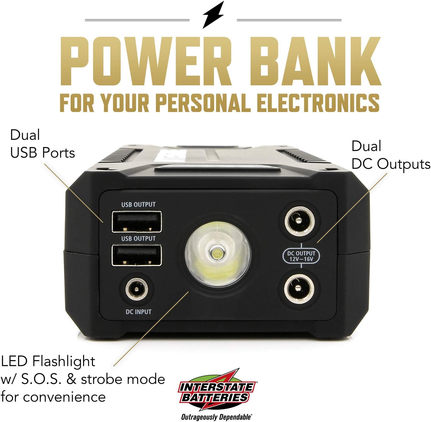 Interstate Batteries Charge and Go 12V Lithium Portable Jump Starter and Battery Charger - 1000A - 8.0L (PWR7020): Automotive