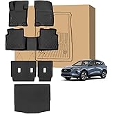 Peleus Floor Mats for Ford Escape 2020-2025 2026 (Not for Hybrid) Floor mats,TPE All Weather Protection Car Floor Liners with Cargo Liner Backrest Mat for Ford Escape