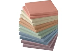 JEJEGO Sticky Notes, 12 Pads, 3x3 inches, Aesthetic Vintage Self-Sticky Note Pads, Ideal for Office, Study, and Daily Life Organization - Neutral Colors