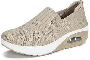 Touchmosees Women Nurse Sneakers Platform Sneakers Air Cushion Orthopedic Diabetic Walking Wedge Sneaker Ladies Toning Rocker Shoes