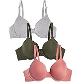 Fruit of The Loom Womens Smooth Cotton T-Shirt Bra - Ultra-Soft, Flexible, and Invisible Under Tees