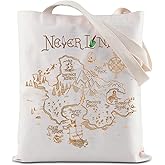 ZJXHPO Peter Tote Bag Map Handbag Trip Shoulder Bag Never Grow Up Reusable Grocery Shopping Bag (Never Tote)