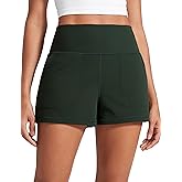 CRZ YOGA Butterlift Linerless Shorts for Women 3" - High Waisted Comfy Yoga Casual Lounge Workout with Pockets