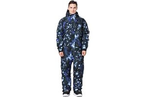 BGX Mens Waterproof One Pieces Snowsuits Winter Ski Suits for Skiing Outdoor Sports(L,UNV)