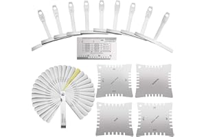 MUDDER 15 Pieces Guitar Luthier Tools Set Including Radius Gauge String Action Ruler 32 Blades Feeler Gauge for Guitar and Bass Setup