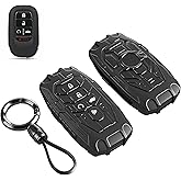 Heavy Key Fob Cover for Honda-Civic CRV Accord HRV Pilot 2022 2023 2024 2025,Car Accessories,Silicone, with Debossed Buttons(5 Buttons),Anti-Slip