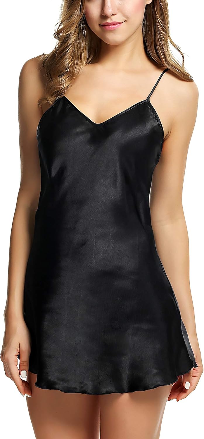 Avidlove Women Sleepwear Satin Nightgown Mini Slip Chemise Short Nightwear at  Women’s Clothing store