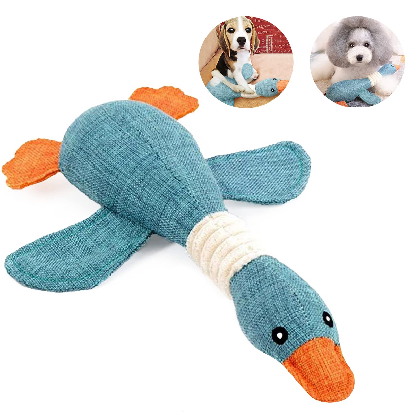 WASYPLSFOI Dog Toys Tough Durable Small Puppy Large Big Duck Dogs Pet Chew Toy for Aggressive Chewers Calming Teeth Cleaning, Blue