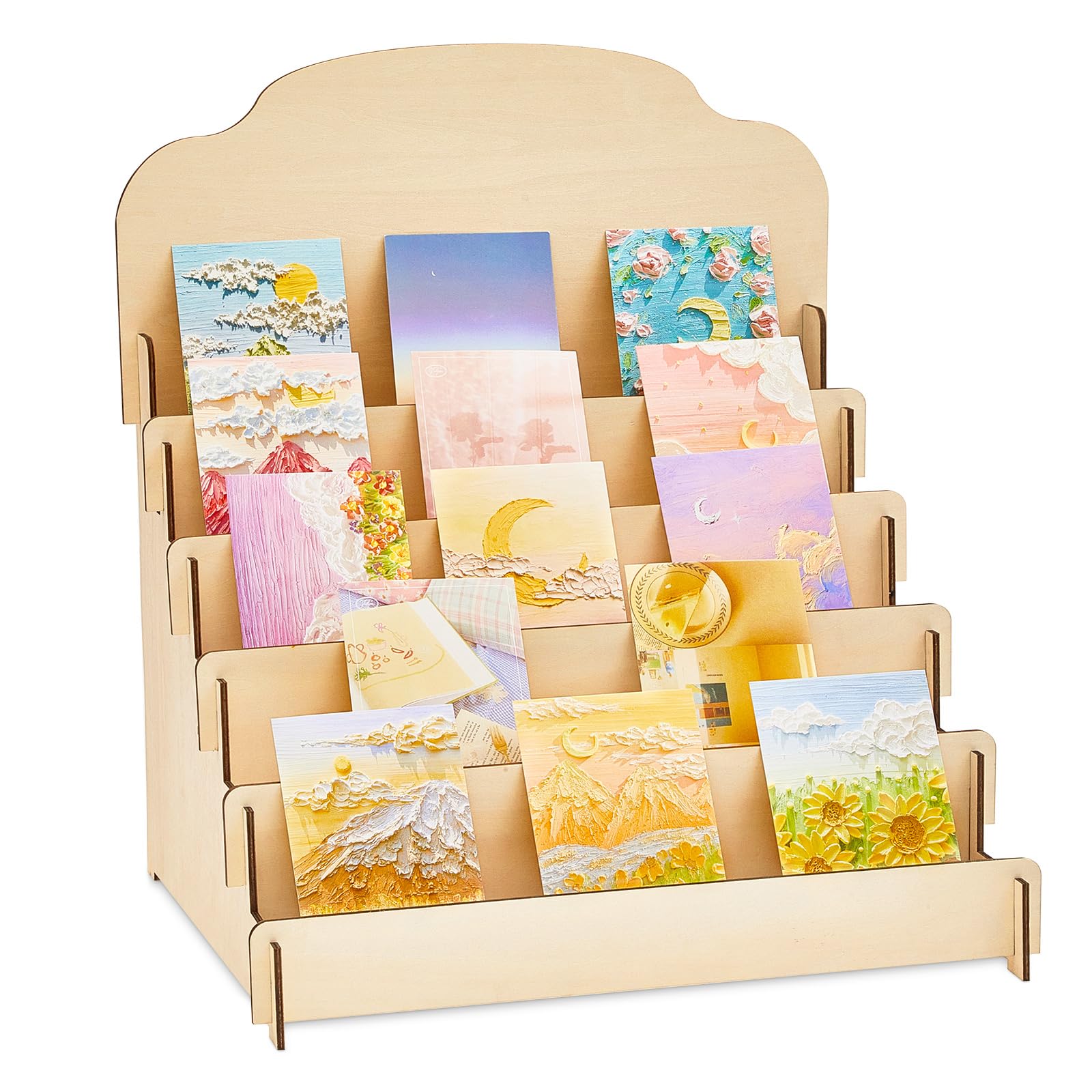 Barydat Tiered Greeting Card Display Stand Wooden