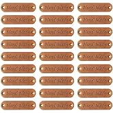 Uxcell 50pcs Brown PU Leather Labels – Sew-on Embossed Tags For DIY Jeans, Bags, Hats & Craft Projects