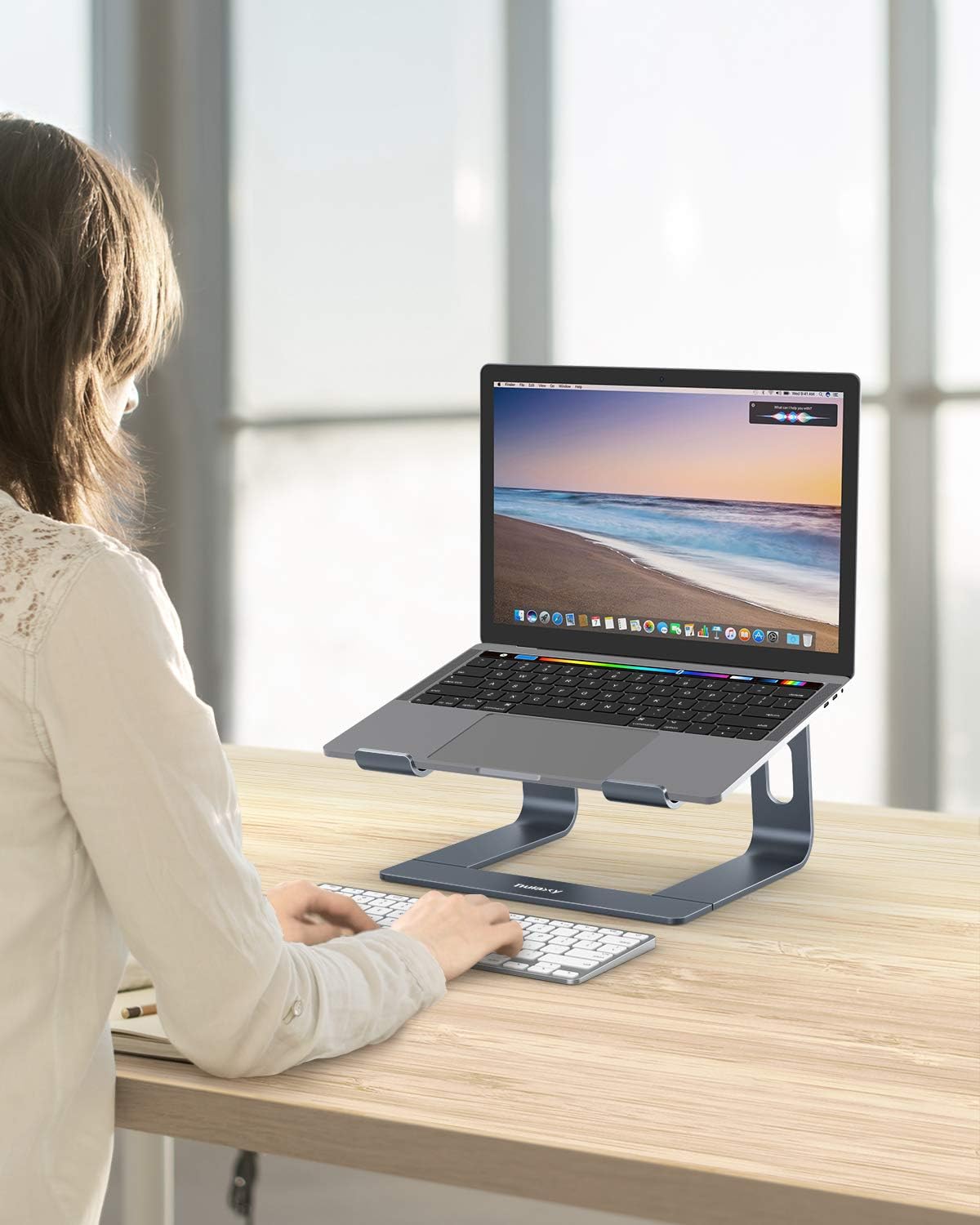 Nulaxy Laptop Stand, Ergonomic Aluminum Laptop Mount Computer Stand, Detachable Laptop Riser Notebook Holder Stand Compatible with MacBook Air Pro, Dell XPS, Lenovo More 10-15.6" Laptops - Space Gray: Computers & Accessories