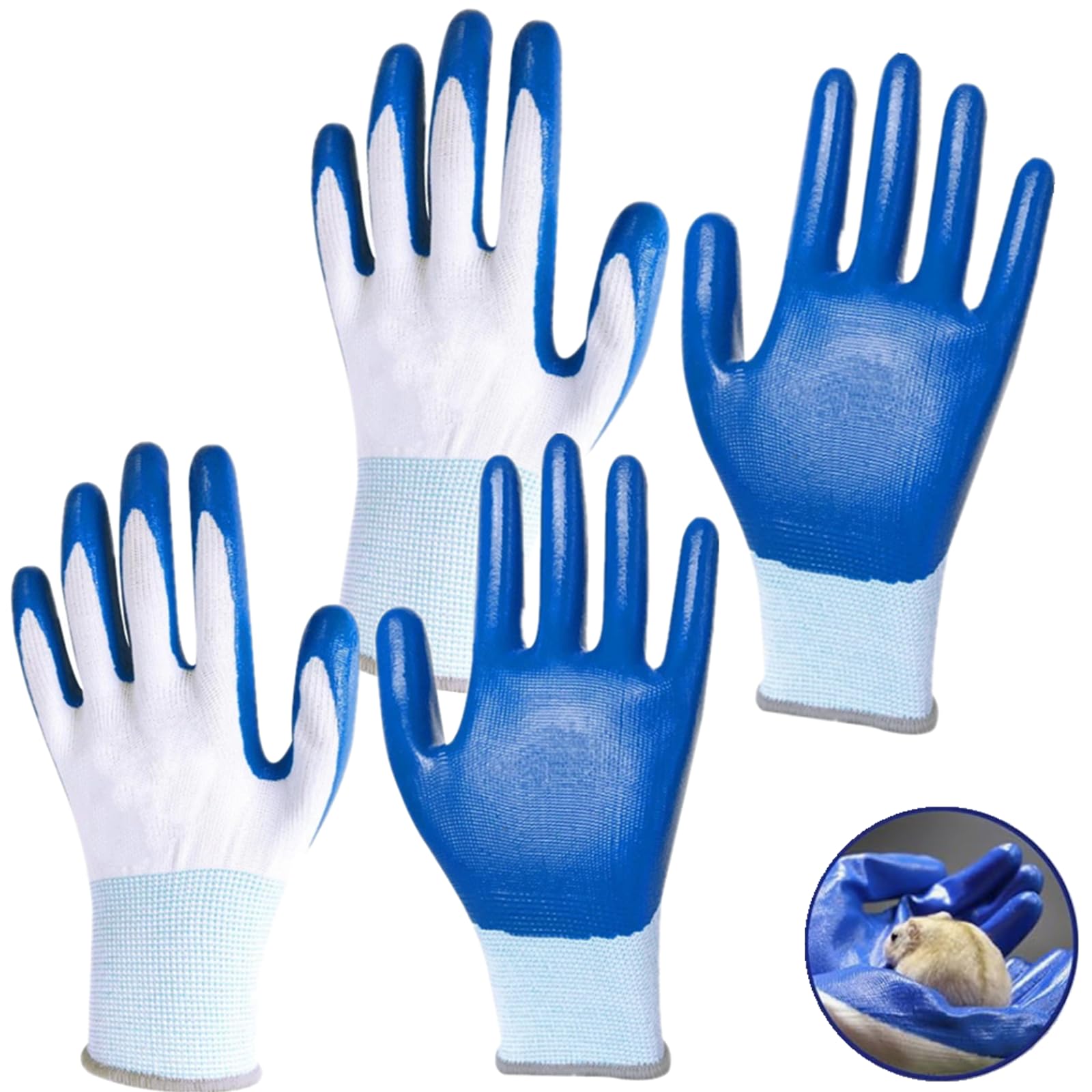 GHYJHS 2 Pairs of Anti-Bite Gloves Professional Animal Handling Gloves Bite Proof Gloves Rubber Pet grooming gloves for Small Animals