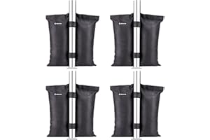 Brosyda Canopy Weights Bags 4 Pack, Tent Weights Bag for Legs, Heavy Duty 1680D Gazebo Weights Bag, Sandbags for Pop-up Tent Gazebo Canopy Outdoor Sun Shelter Umbrella Pool Ladder (Sand Not Included)