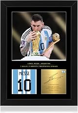 Win FC Lionel Messi World Cup 2022 A4 Framed Photo Display with Signature view 1