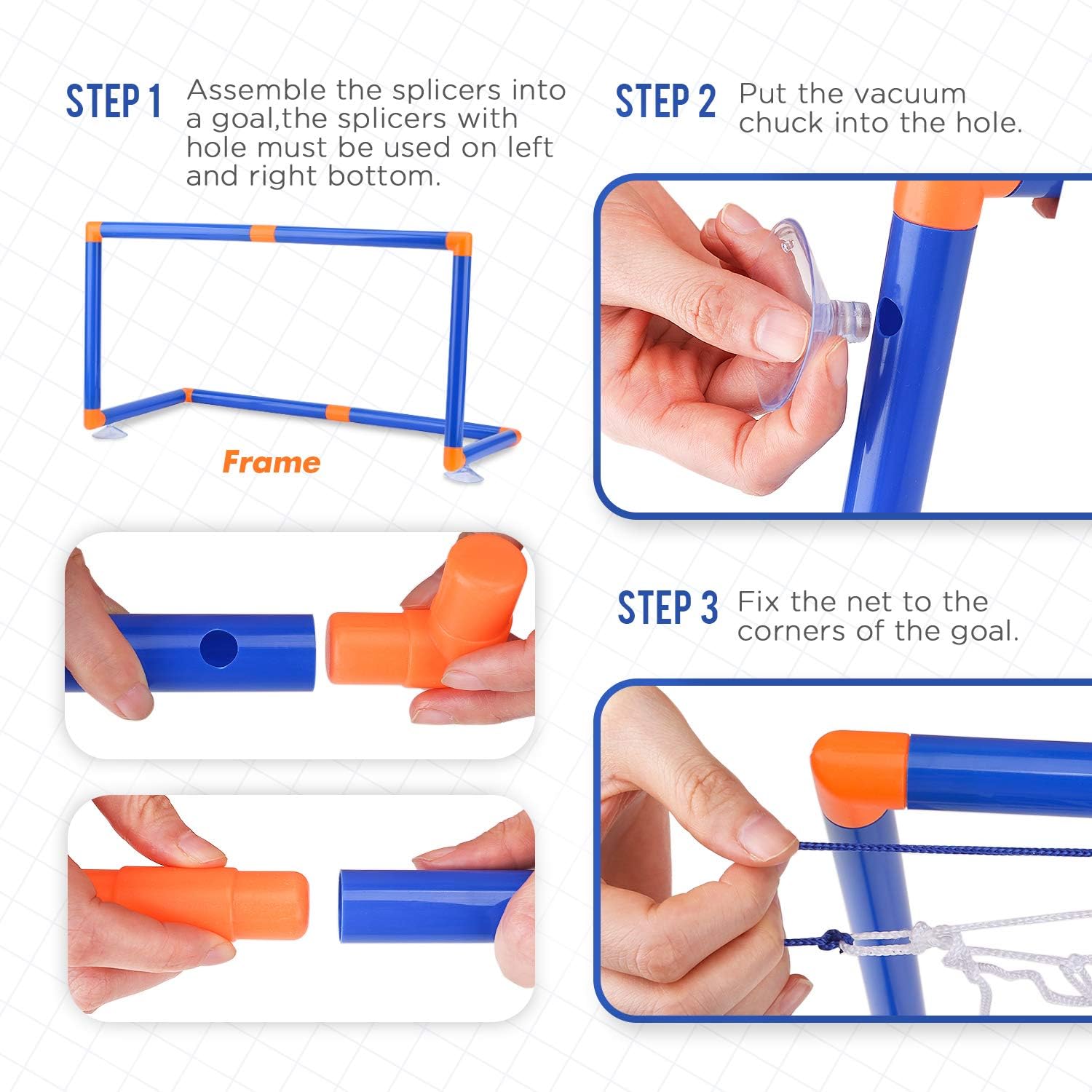 CUKU Kids Toy,Hover Soccer Ball Toys for 3 4 5 6 7 8 Years Old Boy Girl , 2 Goals and Inflatable Ball,Indoor Floating Soccer with LED Light and Safe Bumper(No AA Batteries Needed) (Blue): Toys & Games