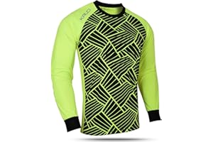 Kalci Hidden Chest Padding Soccer Goalie Jersey Youth & Adult. Long Sleeves Elbow Padded Goalkeeper Shirt for Boys & Girls