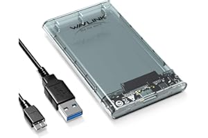 WAVLINK USB 3.0 to SATA Hard Drive Enclosure for 2.5 inch 5mm/7mm/9.5mm SATA I/II/III HDD/SSD Support UASP Function, Max 4TB 