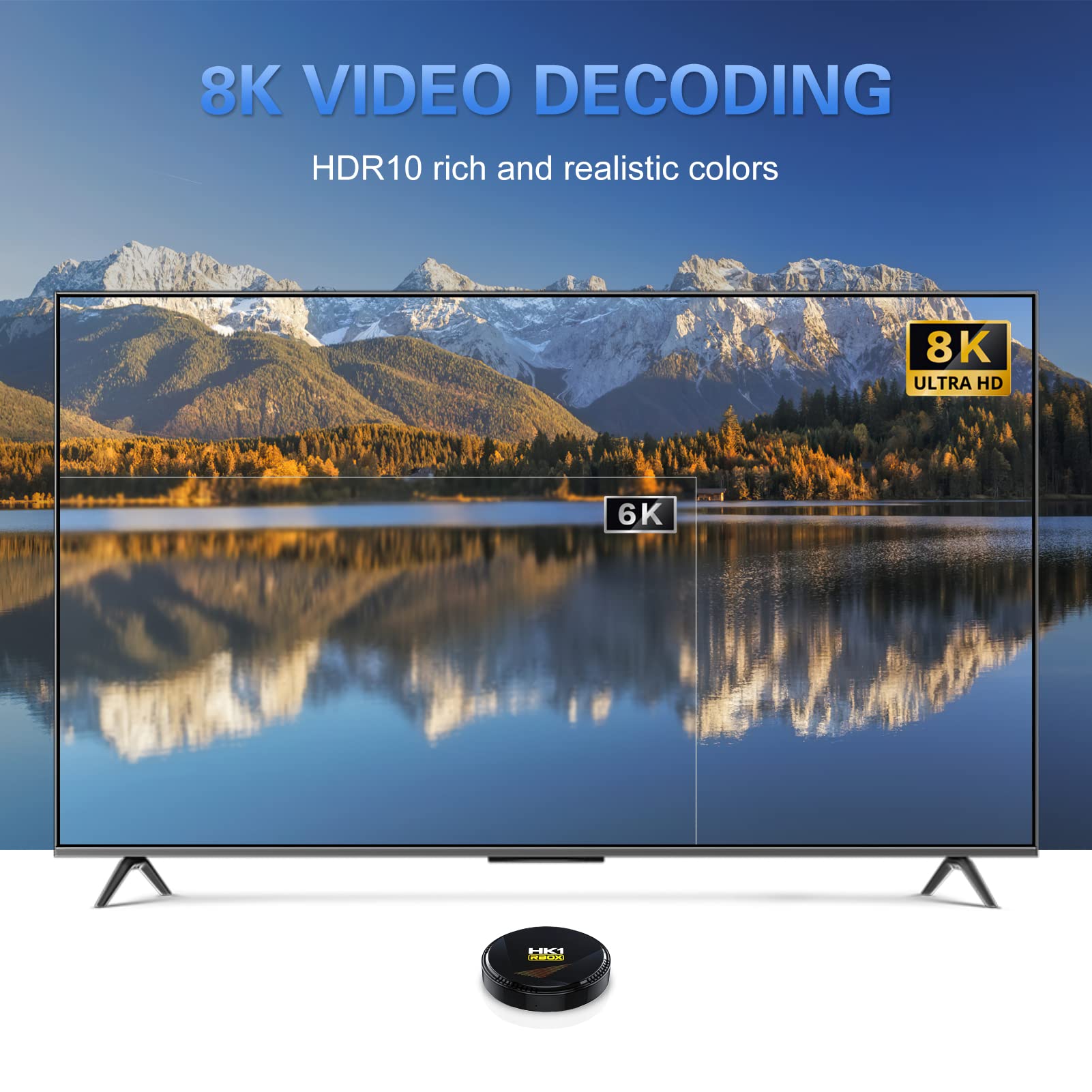 Android Box, Android 12.0 TV Box with 4GB RAM 32GB ROM Allwinner H618 Quad-Core 64-bit Cortex-A53, Builtin 2.4GHz/5.0GHz WiFi6 Bluetooth 5.0+, Support H.265/3D/8K Ultra HD/HDMI 2.0 Smart TV Box