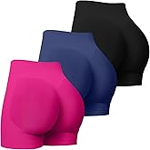 Coume 3 Pack Women Workout Impact Shorts 4.5" Scrunch Butt Lifting High Waisted Seamless Biker Athletic Gym Yoga Shorts