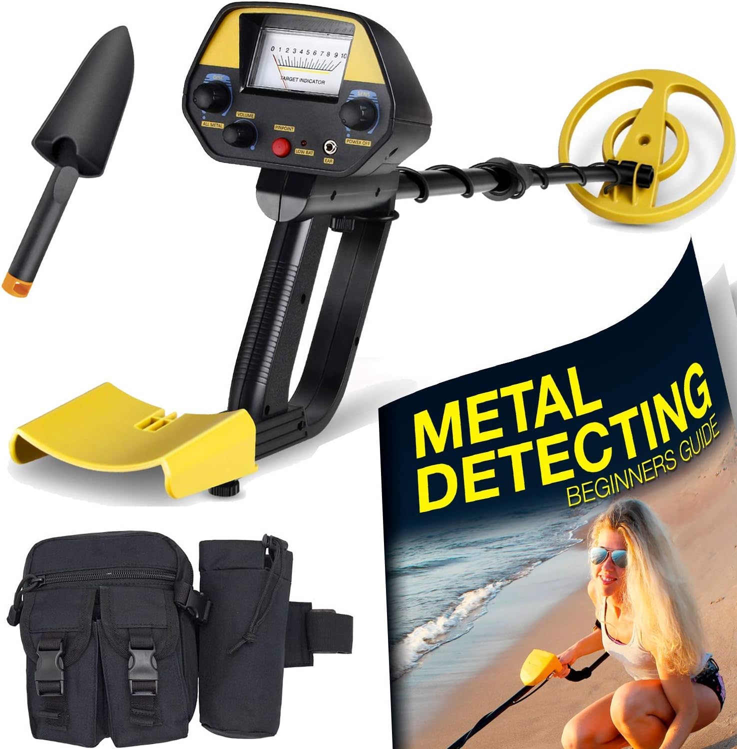 Ultimate Metal Detector For Adults - Waterproof Pro Detectors With Pinpointer For Kids - High Accuracy Professional Handheld Relic Hunter With Arm Support & Folding Shovel - Perfect Present