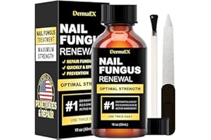 DERMAEX Toenail Fungus Treatment - Extra Strength Nail Fungus Treatment for Toenails and Fingernails - Nail Repair for Damaged Discolored Thick Nails - Fungal Nail Renewal 3oz, Clear