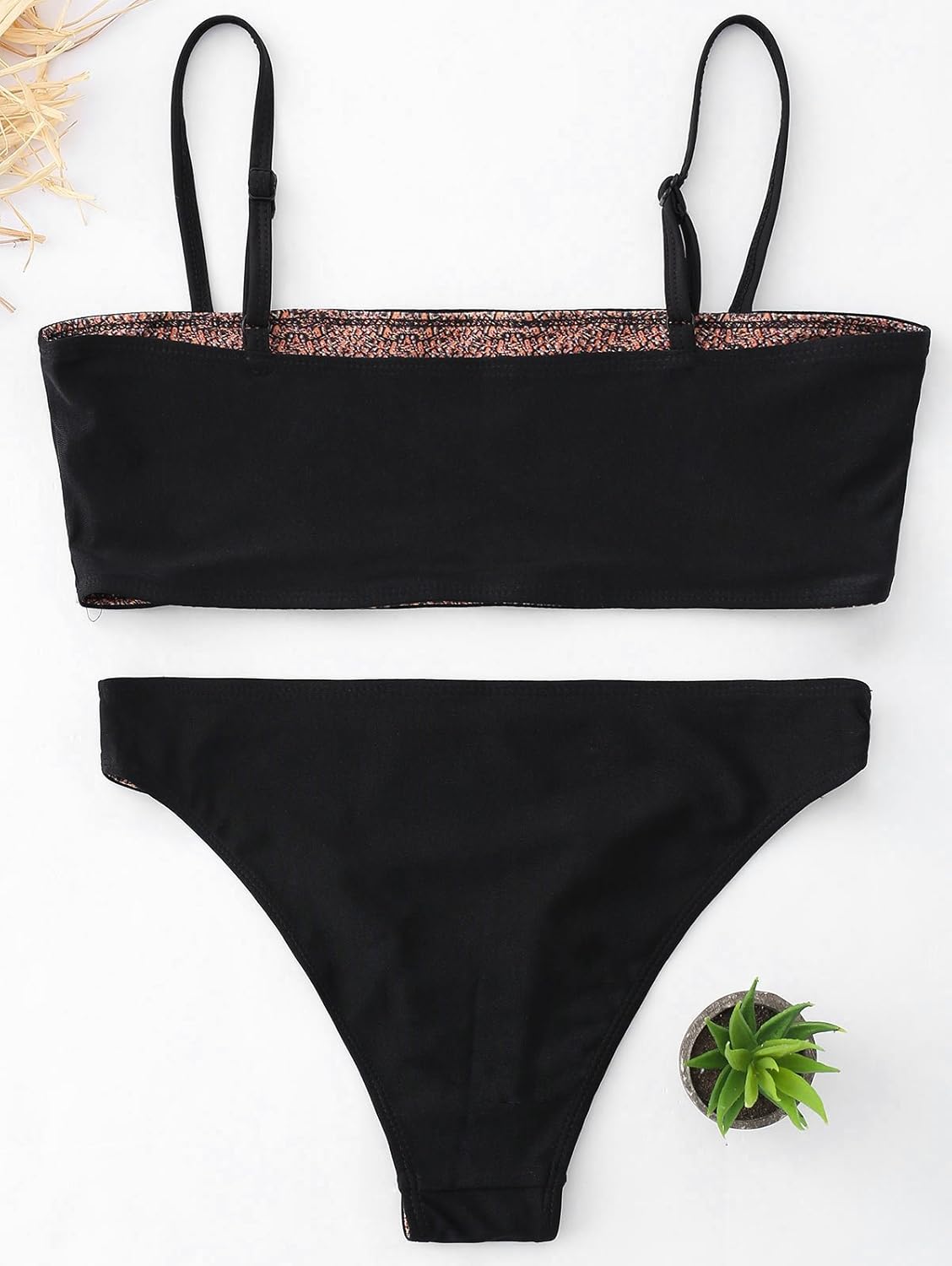 hannea sequin pineapple bandeau top bikini set