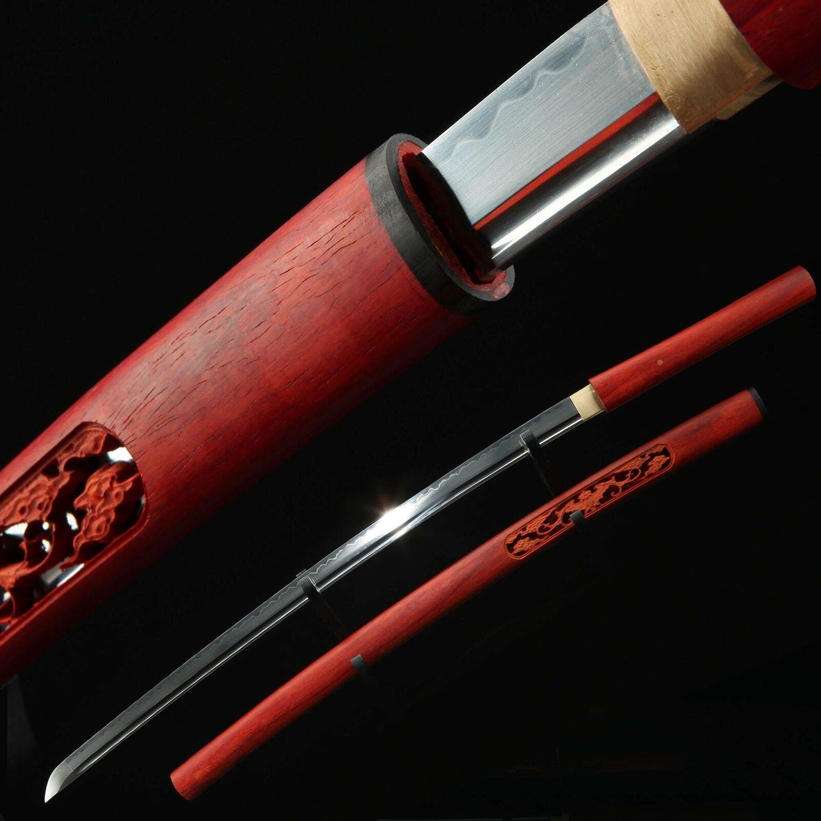 LF Sword Handmade Rosewood Tsuka Real Katana Japanese Samurai Swords with Rosewood Scabba