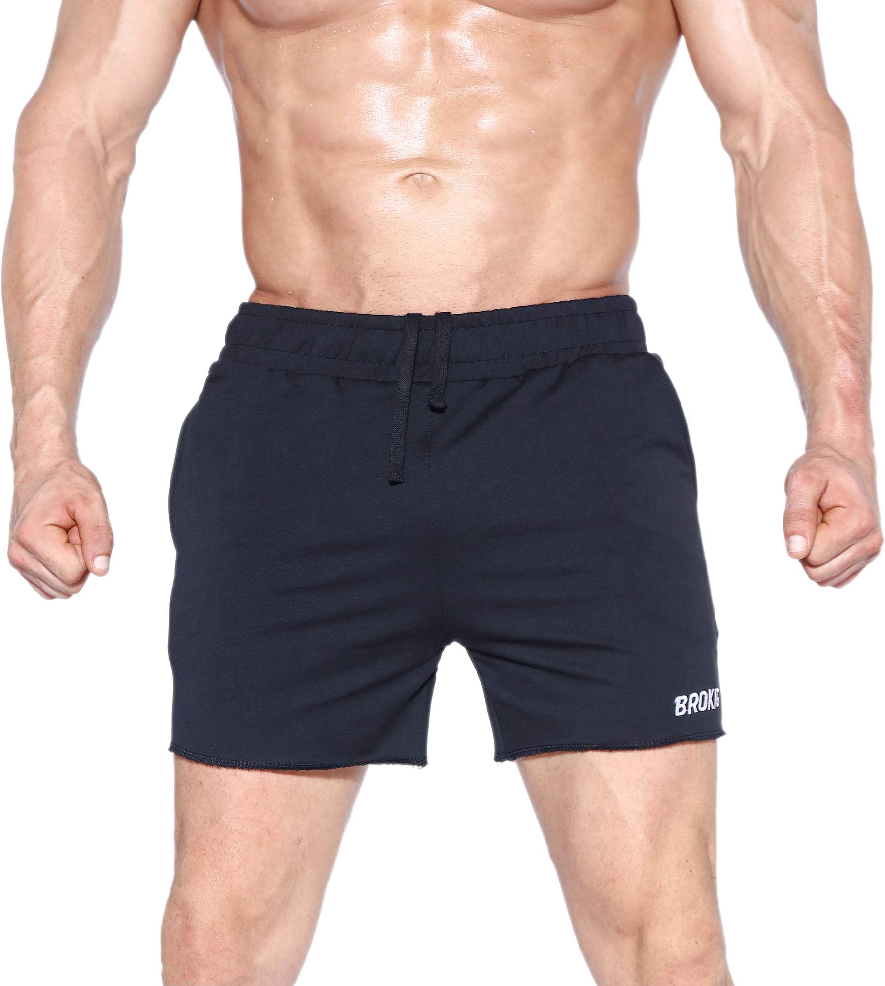 Men's Gym Running Bodybuilding Shorts 5 inch Lightweight Short Pants Zipper Pockets