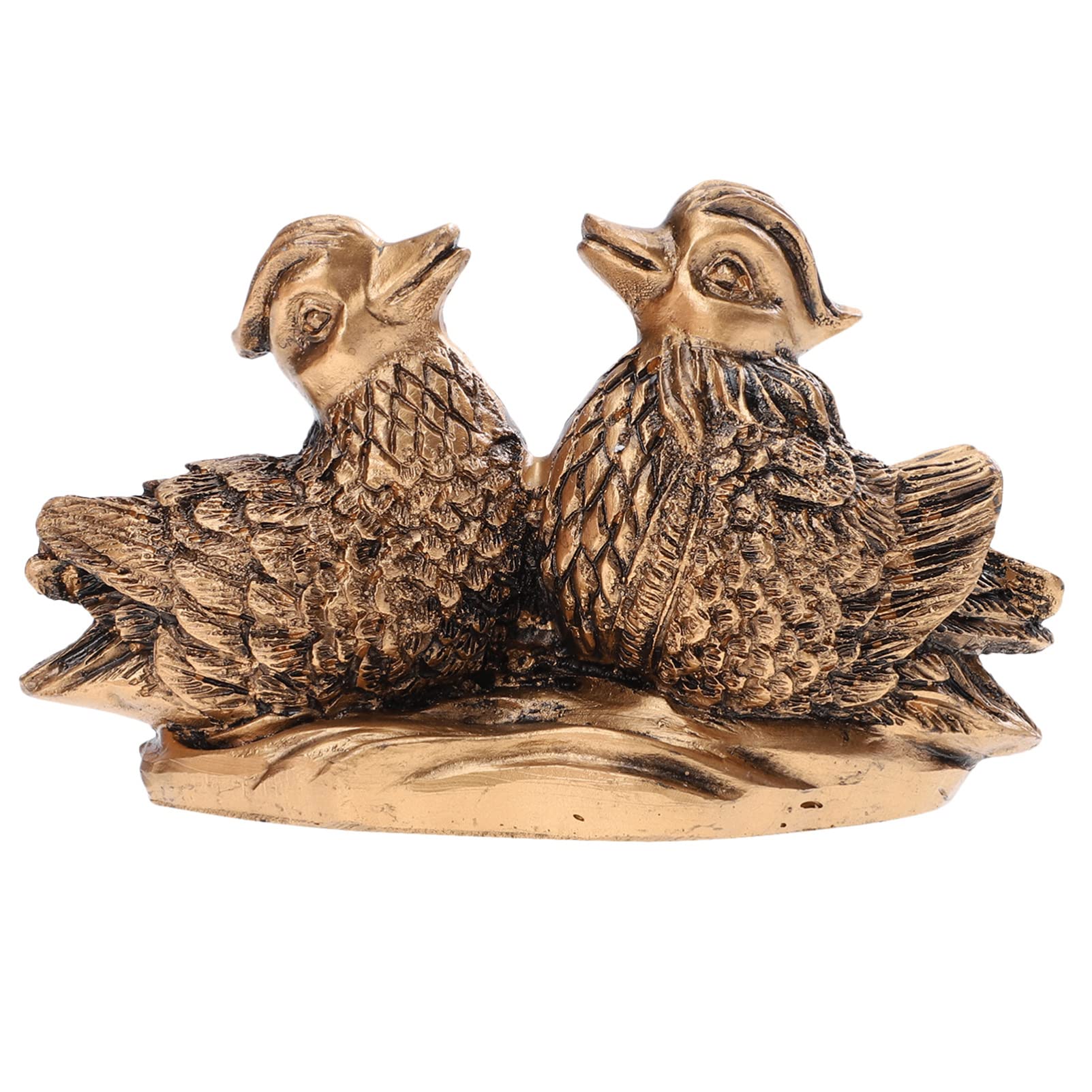 Angoily Mandarin Duck Ornaments Feng Shui Love Birds Couple Figurine 3.54 Inch Decorative Statue for Home and Office Desk Artware