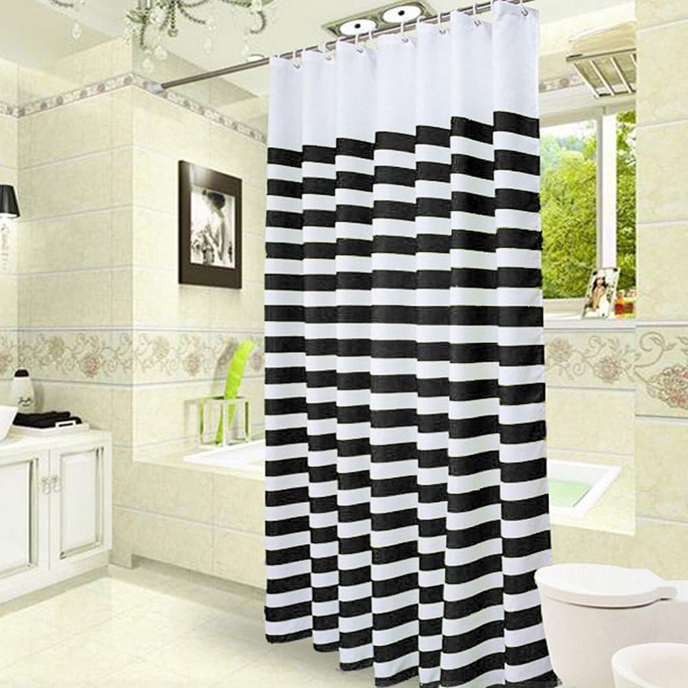 LikeYou Hotel Decor Color Ombre Stripe Shower Curtain Polyester
