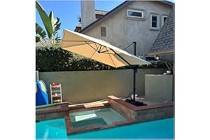 PURPLE LEAF 10' x 10' Patio Umbrella Outdoor Cantilever Umbrella Square Aluminum Offset Umbrella with 360-degree Rotation for