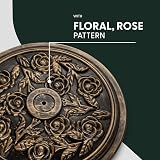 Keplin 12kg Cast Iron Effect Parasol Base Floral Pattern 45mm Diameter Bronze view 4