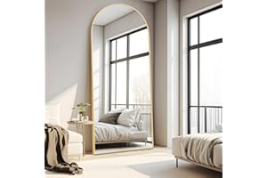 FORBATH Oversized Full Length Mirror, 71" x 26" Arched Full Body, Gold Metal Frame Floor Mirror, Stand/Wall Mounted/Leaning M