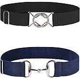 Harrison Howard Women’s Elastic Equestrian Horse Riding Belt 2-Pack with Flat Buckle, Adjustable Riding Belts