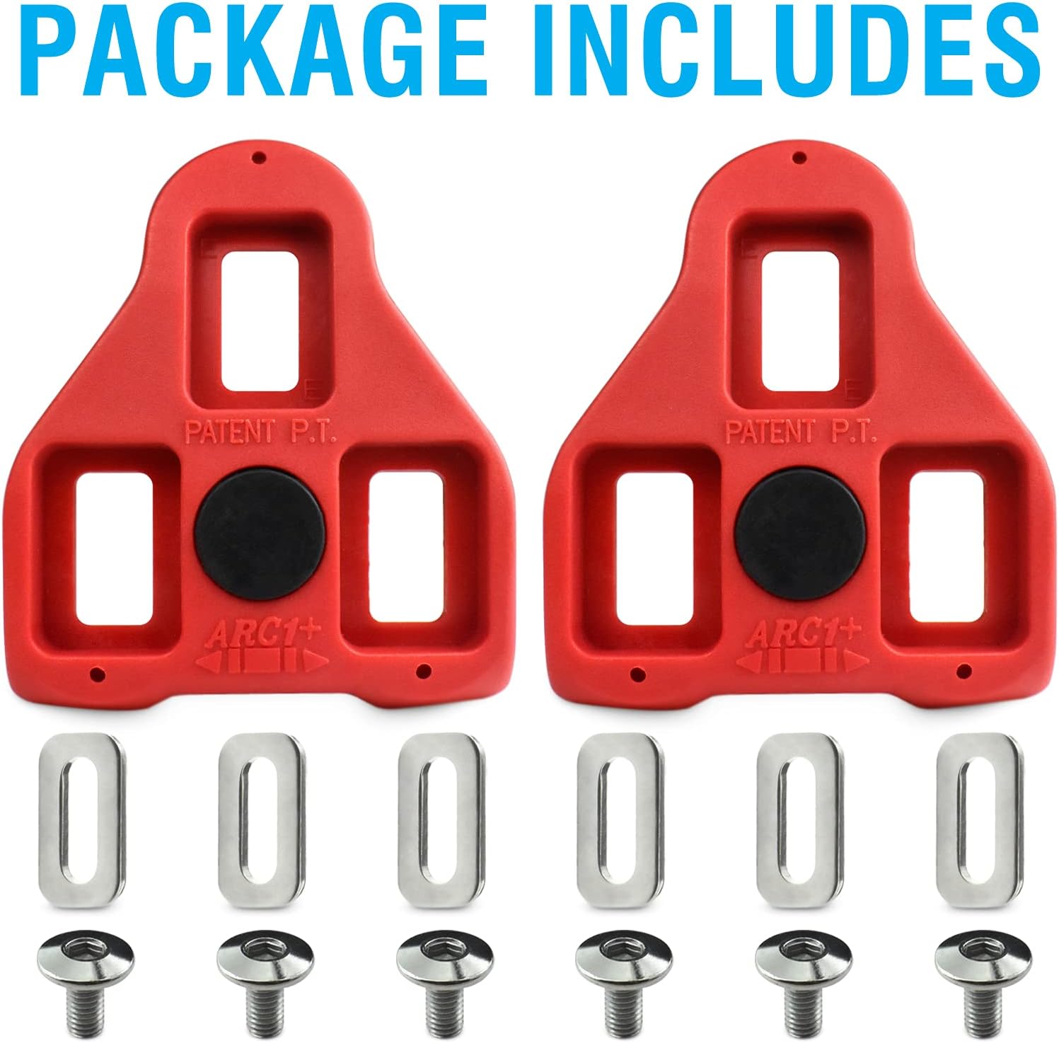 MARQUE Look Delta Compatible Cleats - 9 Degree Float Red Cleat Set for Peloton Indoor Cycling and Outdoor Road Cycling Designed for Women and Men Clipless Spinning and Cycle Shoes : Sports & Outdoors