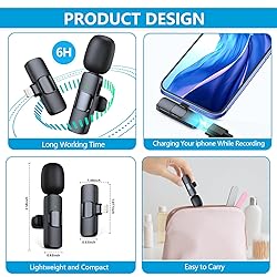 RICCHI Wireless Mini Microphone for iPhone iPad, 2